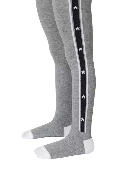 Колготки детские tip-top с рисунком "лампасы" 489 серый, 14С-79СП, 116-122 (18), CONTE-KIDS,  - 2