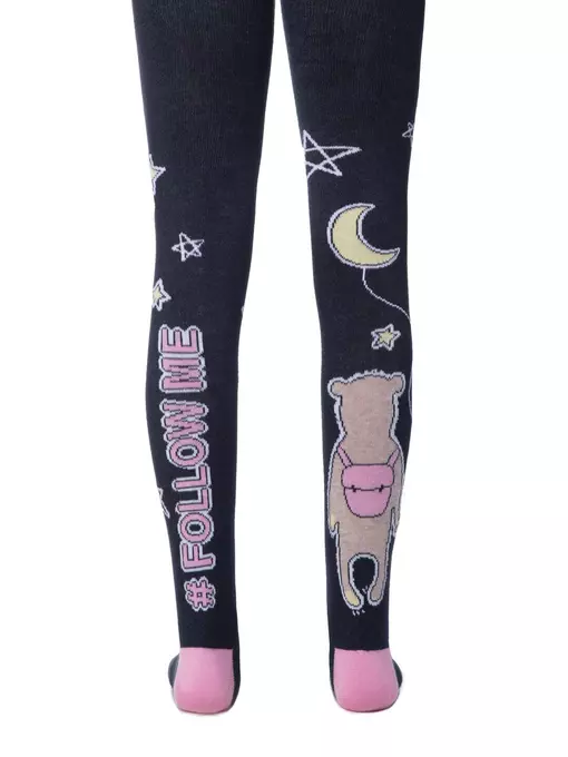 Колготки детские tip-top c яркими рисунками "веселые ножки" 488 темно-синий, 14С-79СП, 116-122 (18), CONTE-KIDS,  - 2