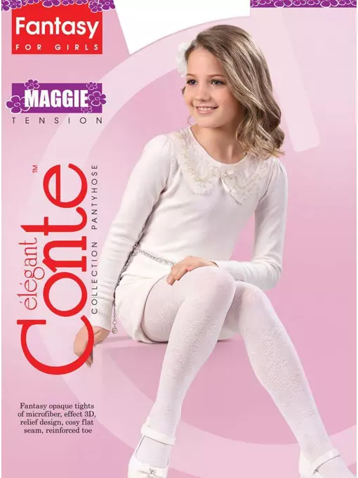 Колготки детские нарядные maggie bianco, 14С-10СП, 104-110, CONTE ELEGANT,  - 1