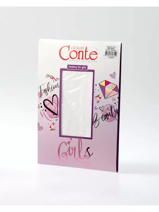 Колготки детские из микрофибры с люрексом holiday bianco, 20С-201СП, 116-122, CONTE ELEGANT,  - 3