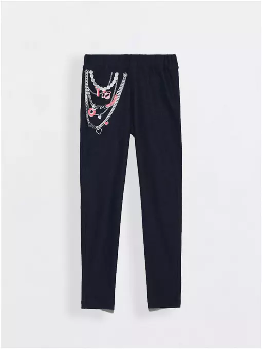 Леггинсы для девочек conte elegant джеггинсы с оригинальным рисунком "цепочки" punk fun marino, 18С-571ДТСП, 104,110-56, CONTE ELEGANT,  - 3