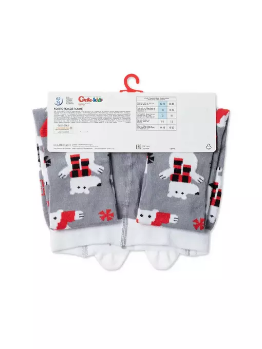 Новогодние детские колготки conte-kids "bear" 588 серый, 21С-31СП, 62-74 (12), CONTE-KIDS,  - 4