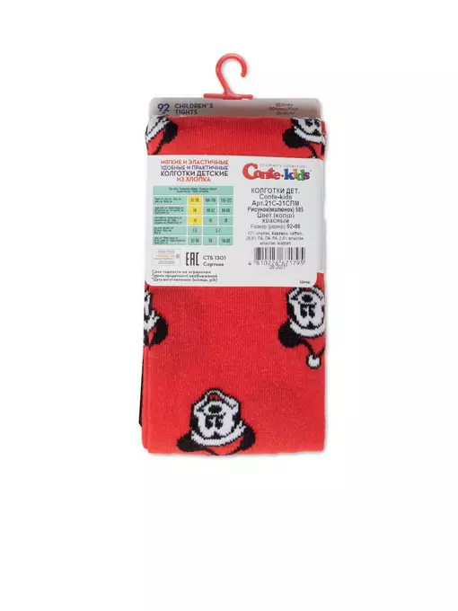 Новогодние детские колготки new year disney 585 красный, 21С-31СПМ, 62-74 (12), CONTE-KIDS,  - 7