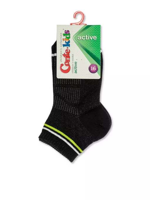 Носки детские conte-kids active (короткие) 508 черный-салатовый, 13С-34СП, 16, CONTE-KIDS,  - 2