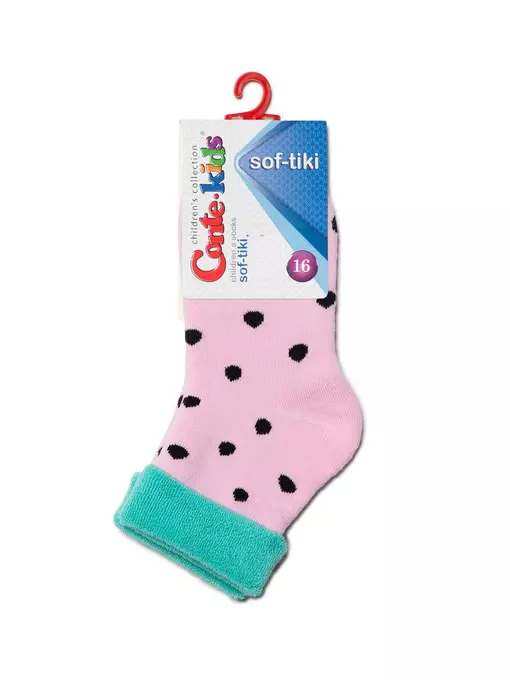 Махровые детские носки sof-tiki с отворотом 438 cветло-розовый, 6С-19СП, 18, CONTE-KIDS,  - 2