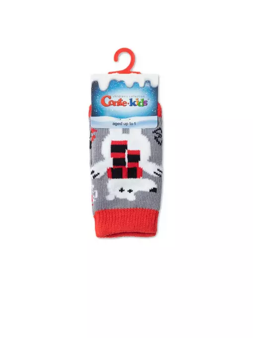Новогодние детские носки new year 647 серый, 21С-64СП, 13-14, CONTE-KIDS,  - 2