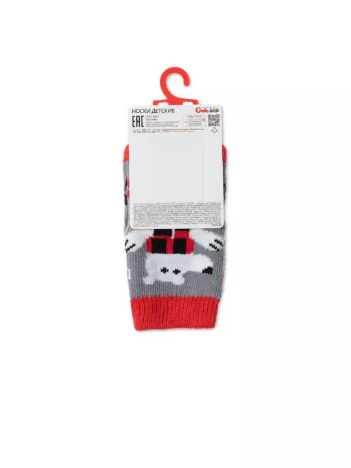Новогодние детские носки new year 647 серый, 21С-64СП, 13-14, CONTE-KIDS,  - 3