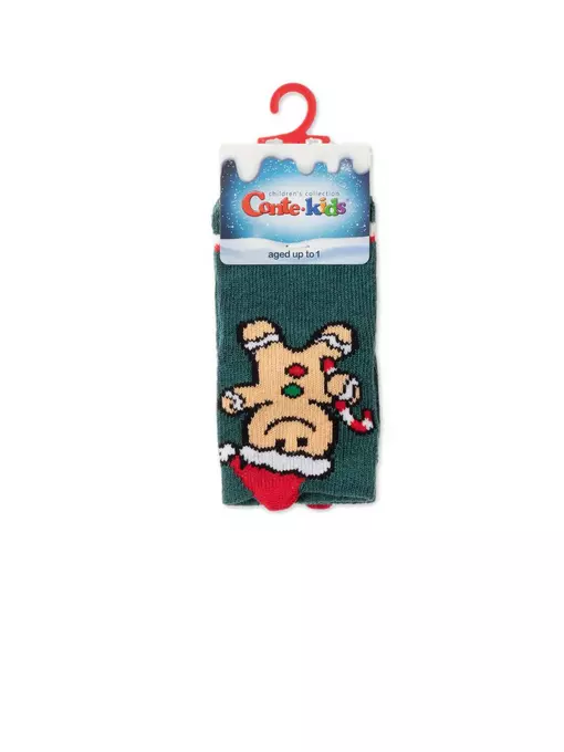 Новогодние детские носки new year 652 темно-бирюзовый, 21С-64СП, 9-10, CONTE-KIDS,  - 2