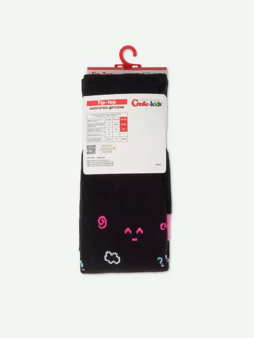 Хлопковые детские колготки tip-top 615 черный, 4С-04СП, 116-122 (18), CONTE-KIDS,  - 4