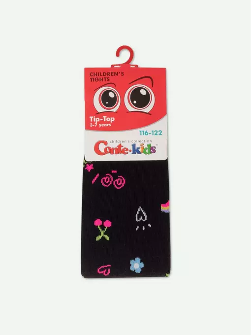 Хлопковые детские колготки tip-top 615 черный, 4С-04СП, 116-122 (18), CONTE-KIDS,  - 3