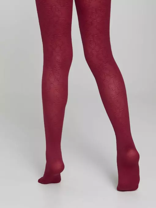 Плотные эластичные детские колготки из микрофибры daisy bordo, 20С-114СП, 104-110, CONTE ELEGANT,  - 3