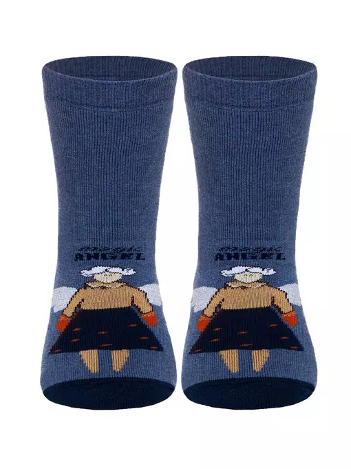 Носки детские веселые ножки (махровые, антискользящие) 291 джинс, 17С-45СП, 20, CONTE-KIDS,  - 2