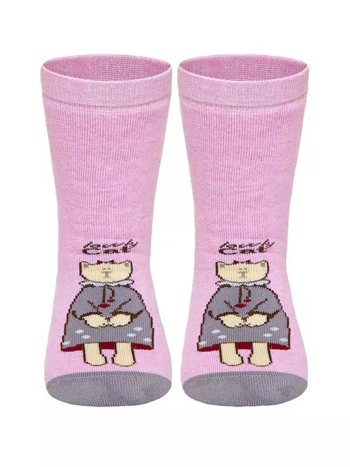 Носки детские веселые ножки (махровые, антискользящие) 292 cветло-розовый, 17С-45СП, 18, CONTE-KIDS,  - 2