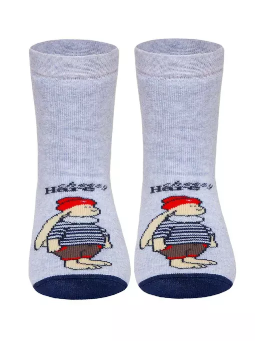 Носки детские веселые ножки (махровые, антискользящие) 294 светло-серый, 17С-45СП, 18, CONTE-KIDS,  - 2