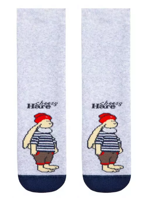 Носки детские веселые ножки (махровые, антискользящие) 294 светло-серый, 17С-45СП, 18, CONTE-KIDS,  - 3