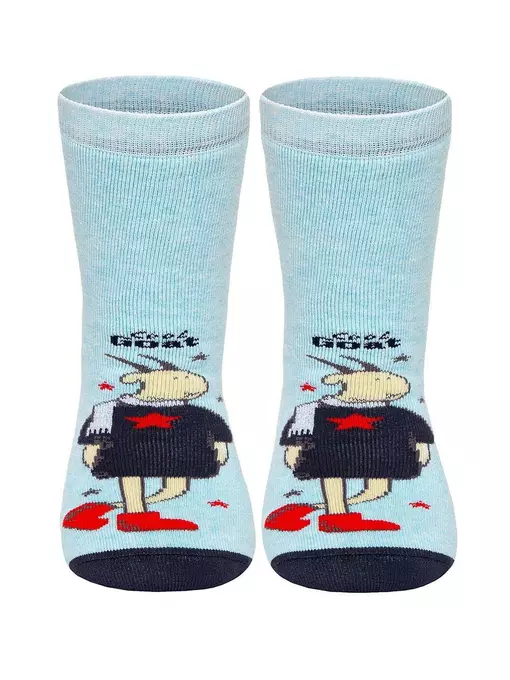 Носки детские веселые ножки (махровые, антискользящие) 293 бледно-бирюзовый, 17С-45СП, 18, CONTE-KIDS,  - 2