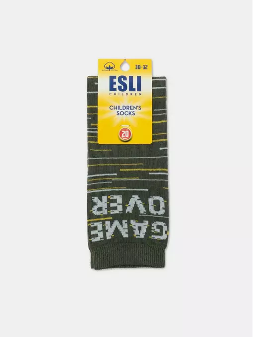 Носки детские esli с рисунками "game over" 690 хаки, 21С-90СПE, 20, ESLI,  - 2