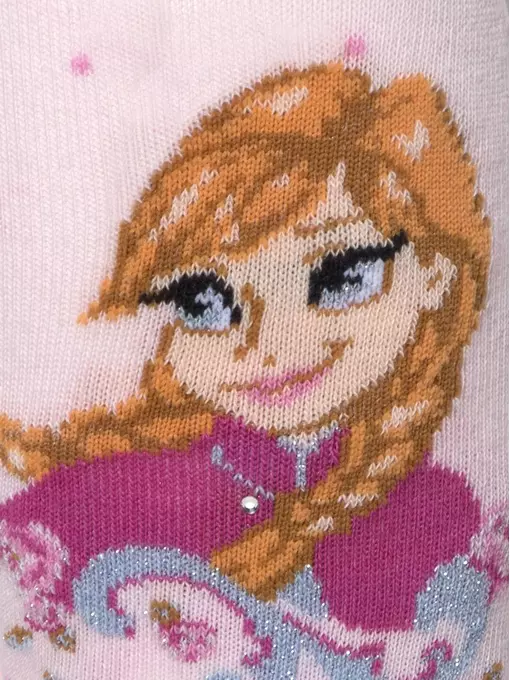 Хлопковые детские колготки с люрексом. стразами ©disney frozen 516 cветло-розовый, 19С-6СПМ, 128-134 (20), CONTE-KIDS,  - 2