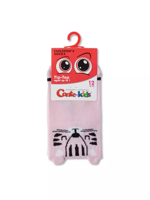 Хлопковые детские носки tip-top (мордашки) 605 св.розовый, 17С-59СП, 12, CONTE-KIDS,  - 2