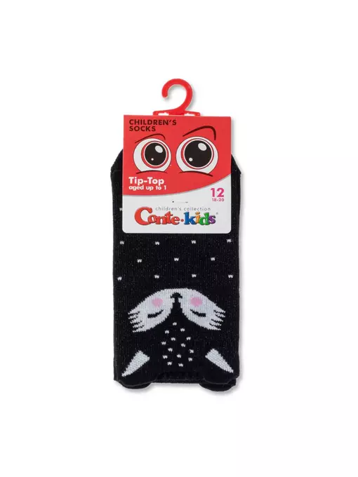 Хлопковые детские носки tip-top (мордашки)  604 черный, 17С-59СП, 14, CONTE-KIDS,  - 2