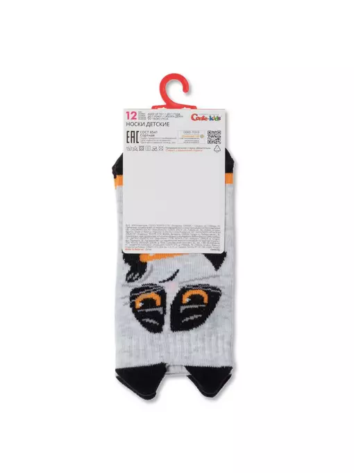 Хлопковые детские носки tip-top (мордашки) 553 светло-серый, 17С-59СП, 14, CONTE-KIDS,  - 3