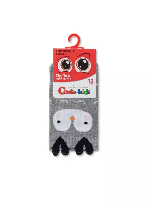 Хлопковые детские носки tip-top (мордашки) 603 серый, 17С-59СП, 14, CONTE-KIDS,  - 2