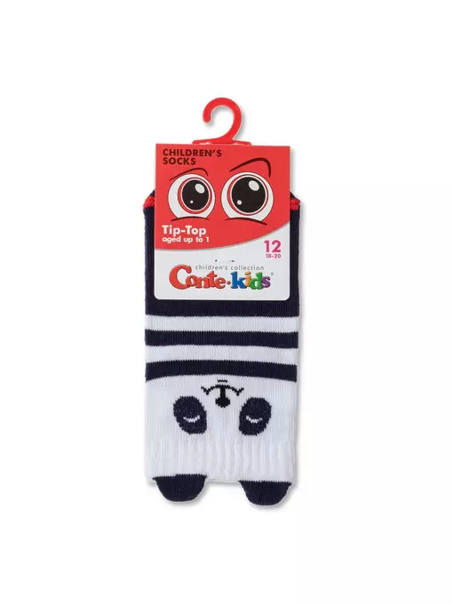 Хлопковые детские носки tip-top (мордашки) 563 белый-темно-синий, 17С-59СП, 12, CONTE-KIDS,  - 2