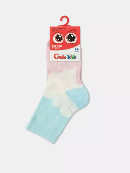 Хлопковые детские носки tip-top с рисунками 586 бирюза-розовый, 5С-11СП, 14, CONTE-KIDS,  - 2