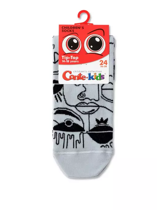 Хлопковые детские носки tip-top с рисунками 562 светло-серый, 5С-11СП, 24, CONTE-KIDS,  - 2