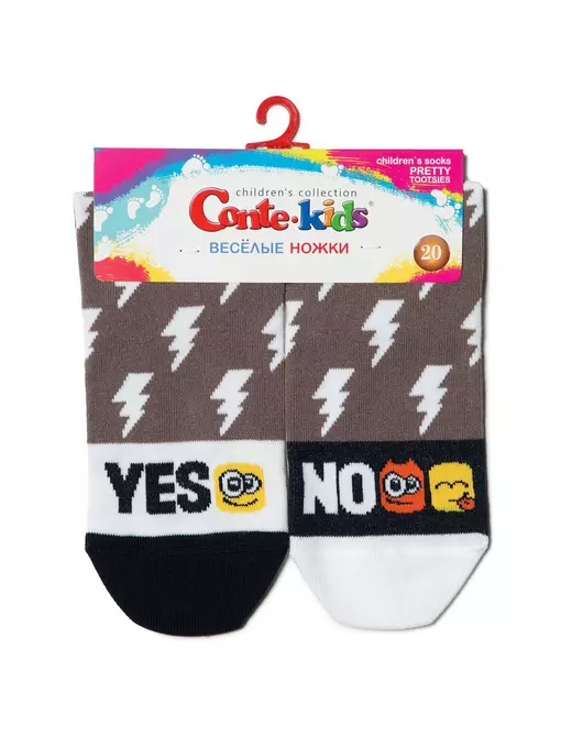 Хлопковые детские носки "веселые ножки" 339 кофейный, 17С-10СП, 22, CONTE-KIDS,  - 2