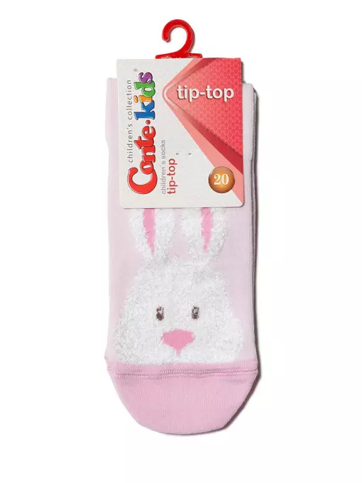 Хлопковые носки tip-top с пушистым рисунком "зайчик" 420 светло-розовый, 18С-267СП, 20, CONTE-KIDS,  - 2