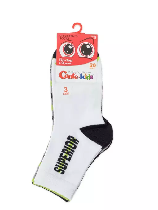 Хлопковые детские носки tip-top (3 пары) 732 ассорти, 5С-11СП, 22, CONTE-KIDS,  - 5