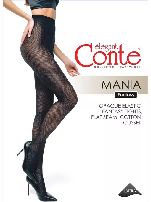 Колготки женские с ажурным рисунком mania grafit, 19С-11СП, 3, CONTE ELEGANT,  - 2