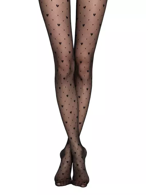 Колготки женские в точку и сердечки fantasy romantic nero, 21С-19/1СП, 3, CONTE ELEGANT,  - 3