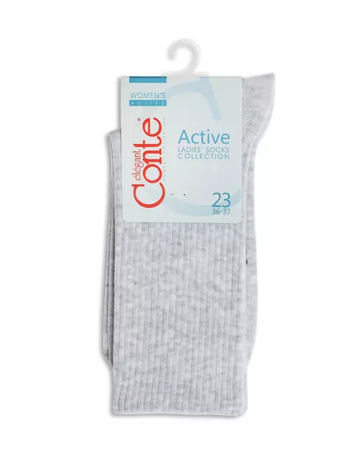 Удлиненные женские  хлопковые носки active 000 светло-серый, 20С-20СП, 40-41 (27), CONTE ELEGANT,  - 3