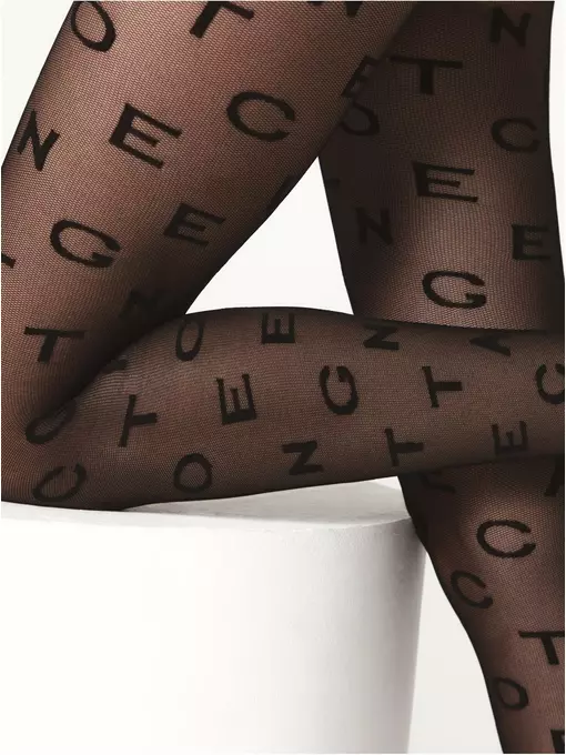 Колготки с графическим рисунком fantasy logo nero, 21С-104/1СП, 3, CONTE ELEGANT,  - 4