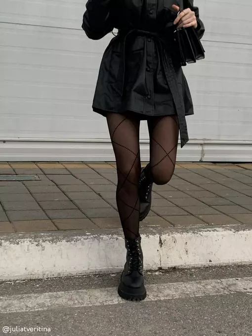 Колготки с имитацией шнуровки conte galerie nero, 20С-89СП, 2, CONTE ELEGANT,  - 6