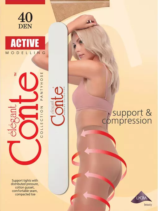 Колготки женские conte active 40 den (с пилочкой для ногтей), , 3, CONTE ELEGANT, - 1