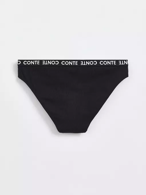 Трусы женские «бикини» из хлопка в рубчик active base lb 1258 black, , 90/XS, CONTE ELEGANT, - 2