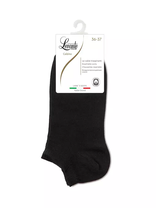 ​ультракороткие женские носки из хлопка levante 000 черный, , 38-39 (25), LEVANTE, - 3
