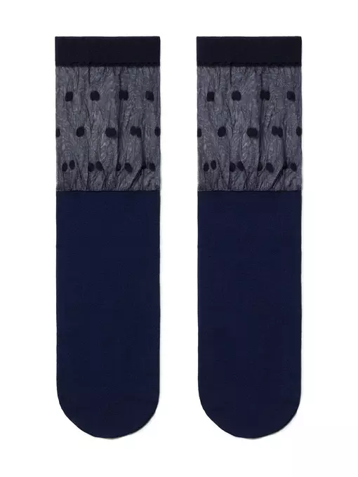 Удлиненные женские носки с прозрачным верхом в горошек fantasy marino, 19С-29СП, 36-39 (23-25), CONTE ELEGANT,  - 2