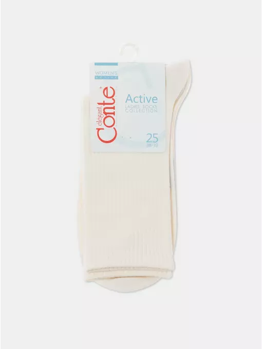 Удлиненные женские  хлопковые носки active 000 молочный, 20С-20СП, 36-38 (23-25), CONTE ELEGANT,  - 5