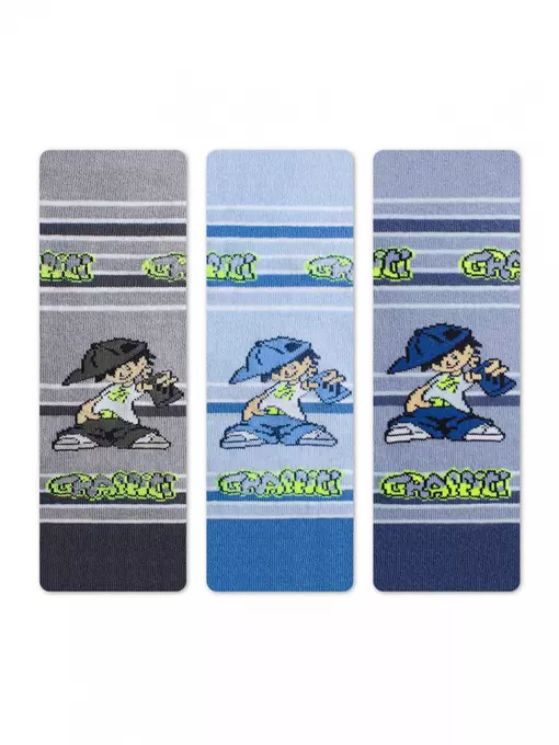 Детские колготки sof-tiki (махровые внутри) с рисунками 391 голубой, 7С-38СП, 62-74 (12), CONTE-KIDS,  - 3