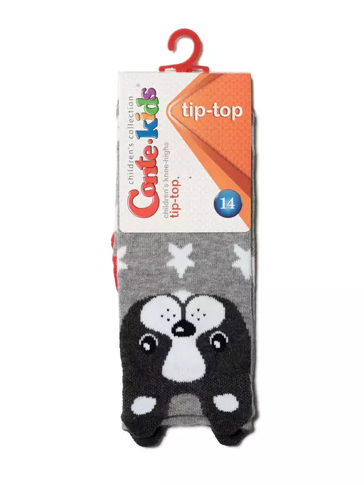 Хлопковые гольфы tip-top с забавными мордашками 042 серый, 19С-141СП, 16, CONTE-KIDS,  - 2