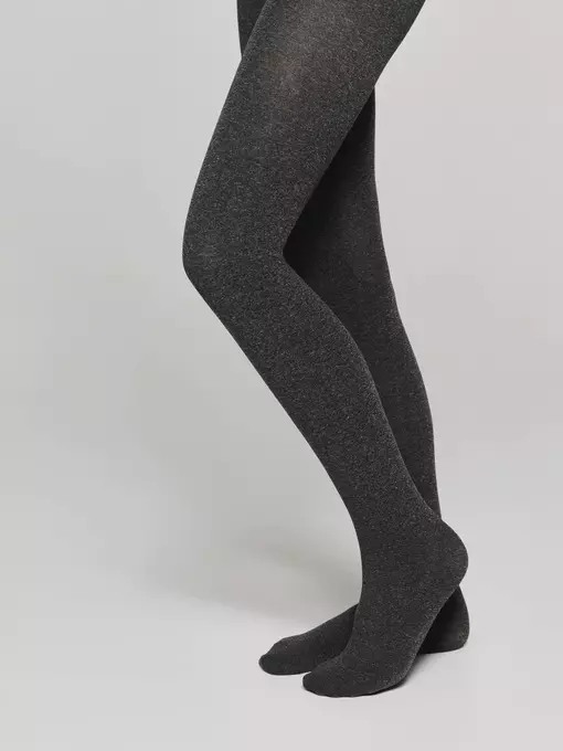 Плотные детские меланжевые колготки из микрофибры melange grafit, 20С-110СП, 116-122, CONTE ELEGANT,  - 3