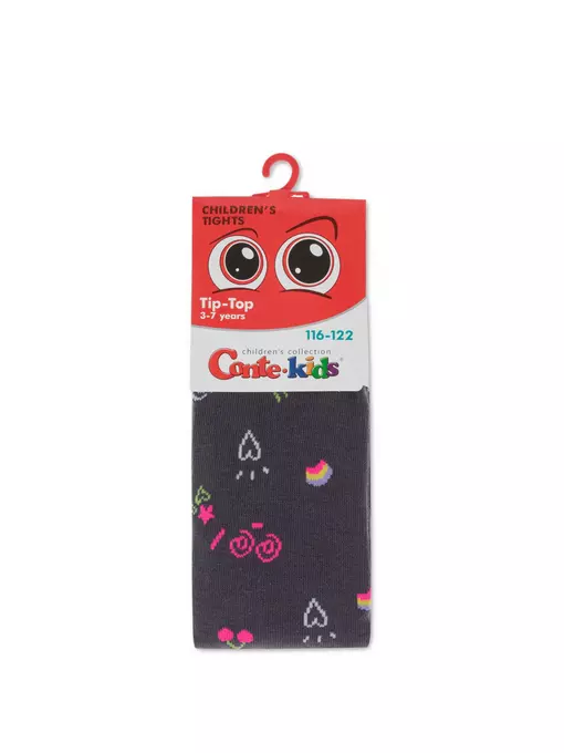 Хлопковые детские колготки tip-top 615 темно-серый, 4С-04СП, 116-122 (18), CONTE-KIDS,  - 2