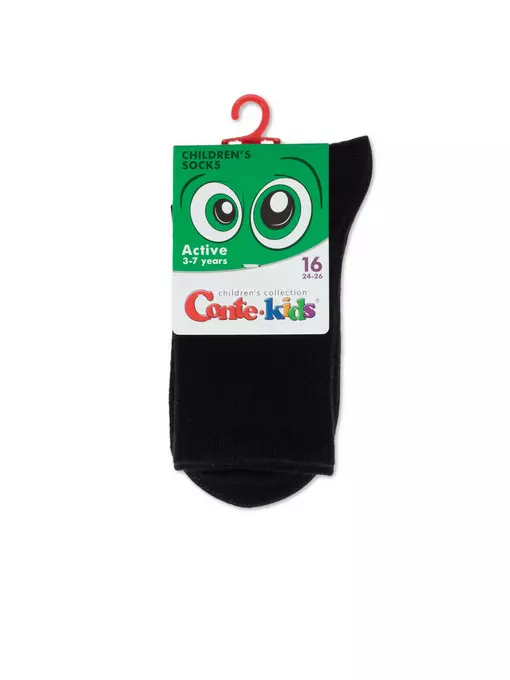 Удлиненные детские носки (однотонные) active 000 черный, 20С-167СП, 18, CONTE-KIDS,  - 2