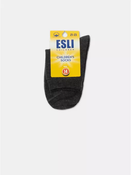 Хлопковые детские носки (однотонные) esli 000 темно-серый, 21С-141СПЕ, 14, ESLI,  - 2