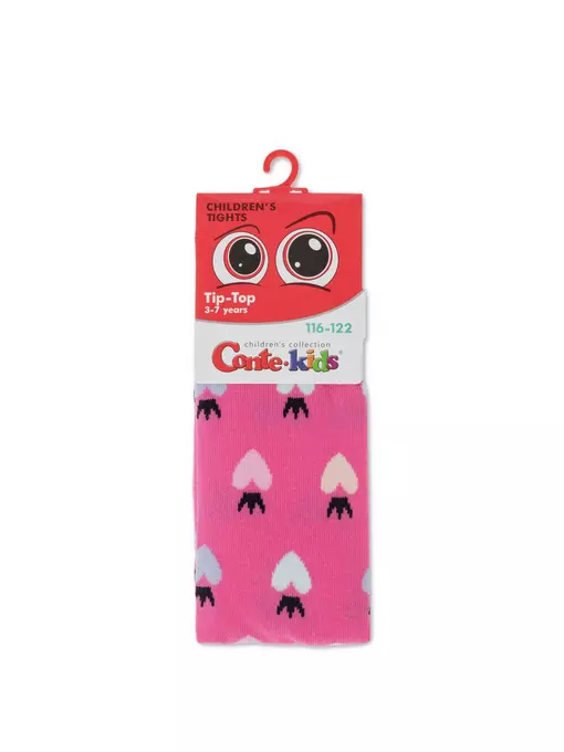 Хлопковые детские колготки tip-top 614 розовый, 4С-04СП, 116-122 (18), CONTE-KIDS,  - 2