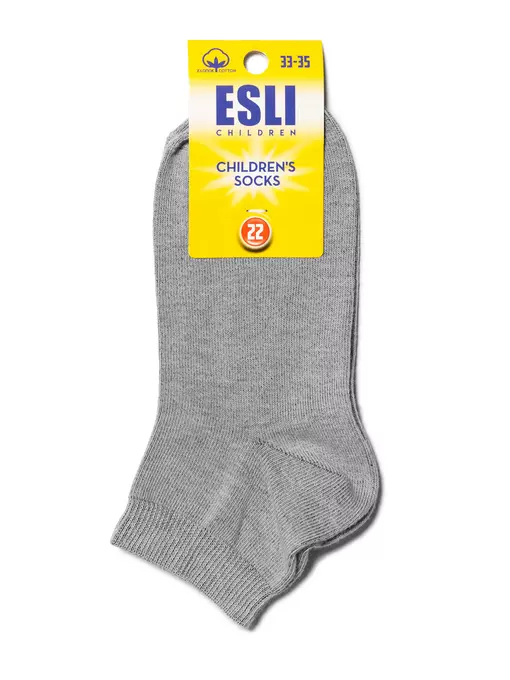 Носки детские короткие (однотонные) esli 000 серый, 19С-143СПЕ, 22, ESLI,  - 2